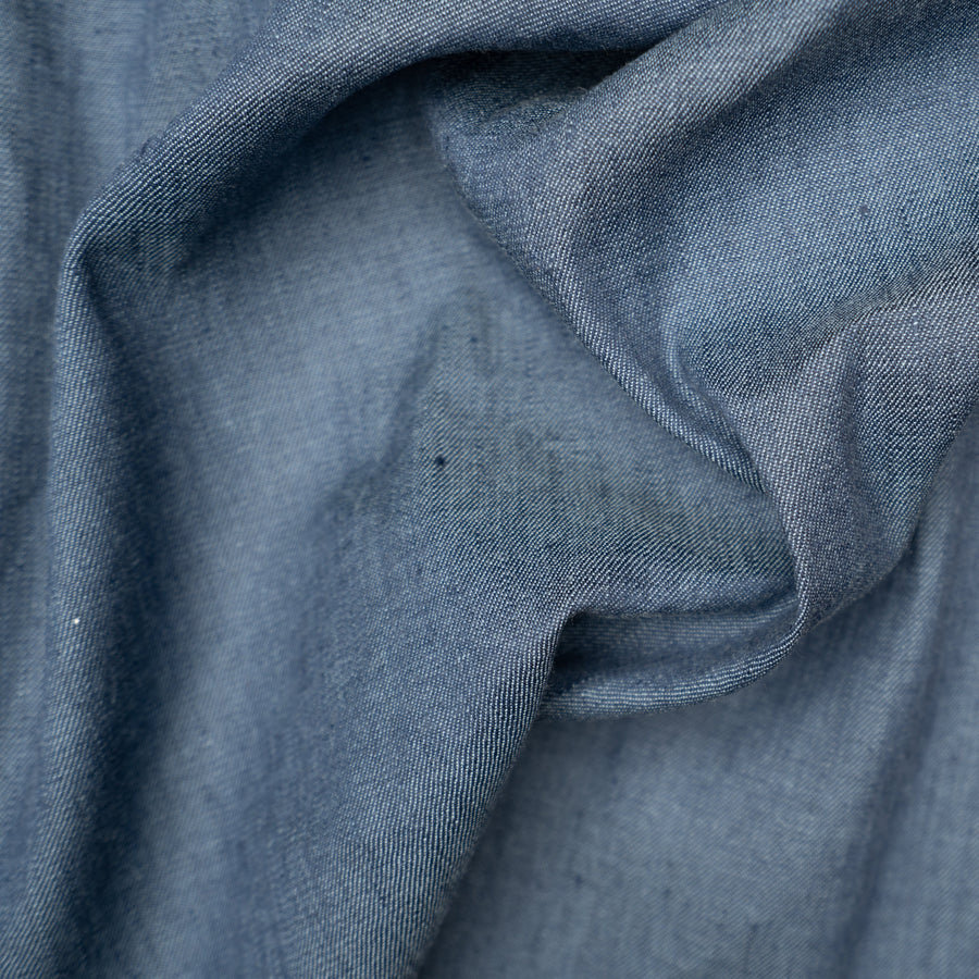 blue linen cotton mix